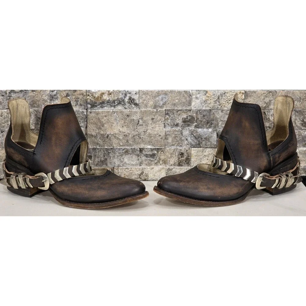 FREEBIRD Distressed Brown Leather BLADE Ankle Booties